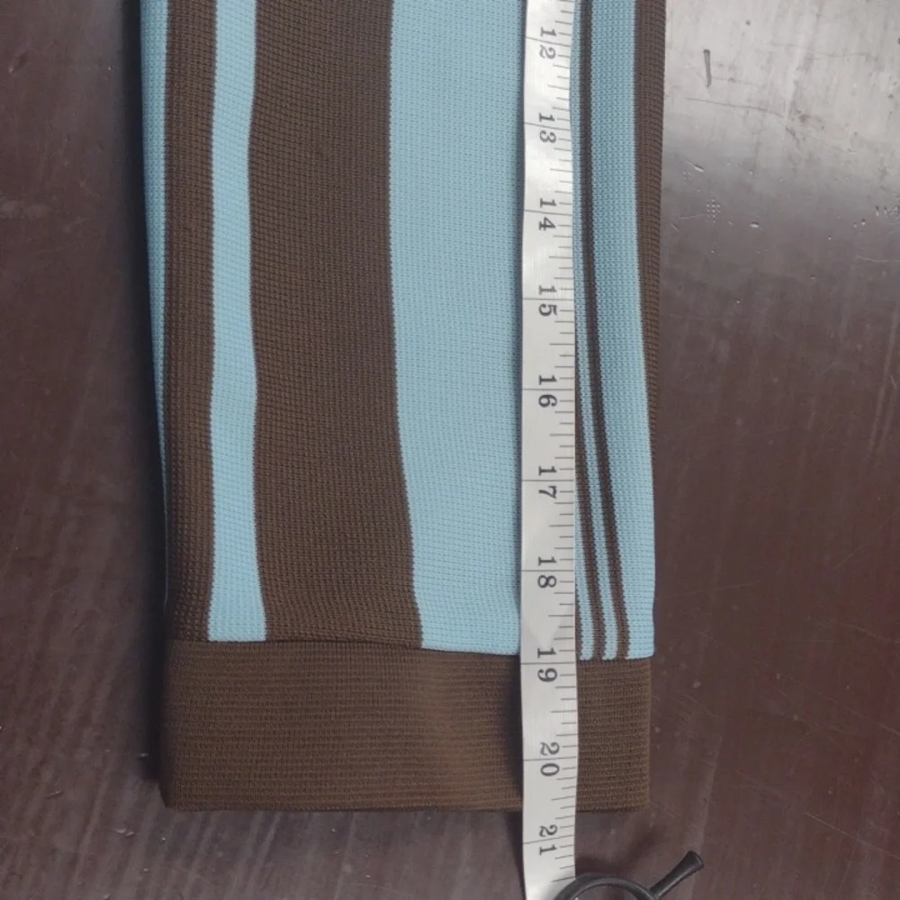 Marberni, 60's Union Made Vintage Elegant Blue/Brown Long Sleeve Dress Size 16 - Picture 16 of 16